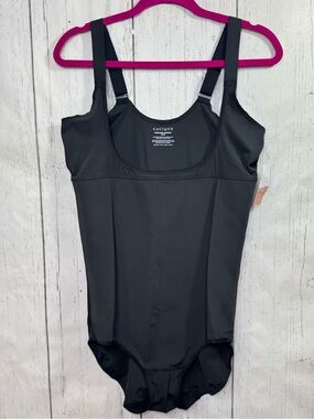 Cacique Open Bust Bodysuit Shapewear Black Plus Size 18/20 Tummy Control NWT